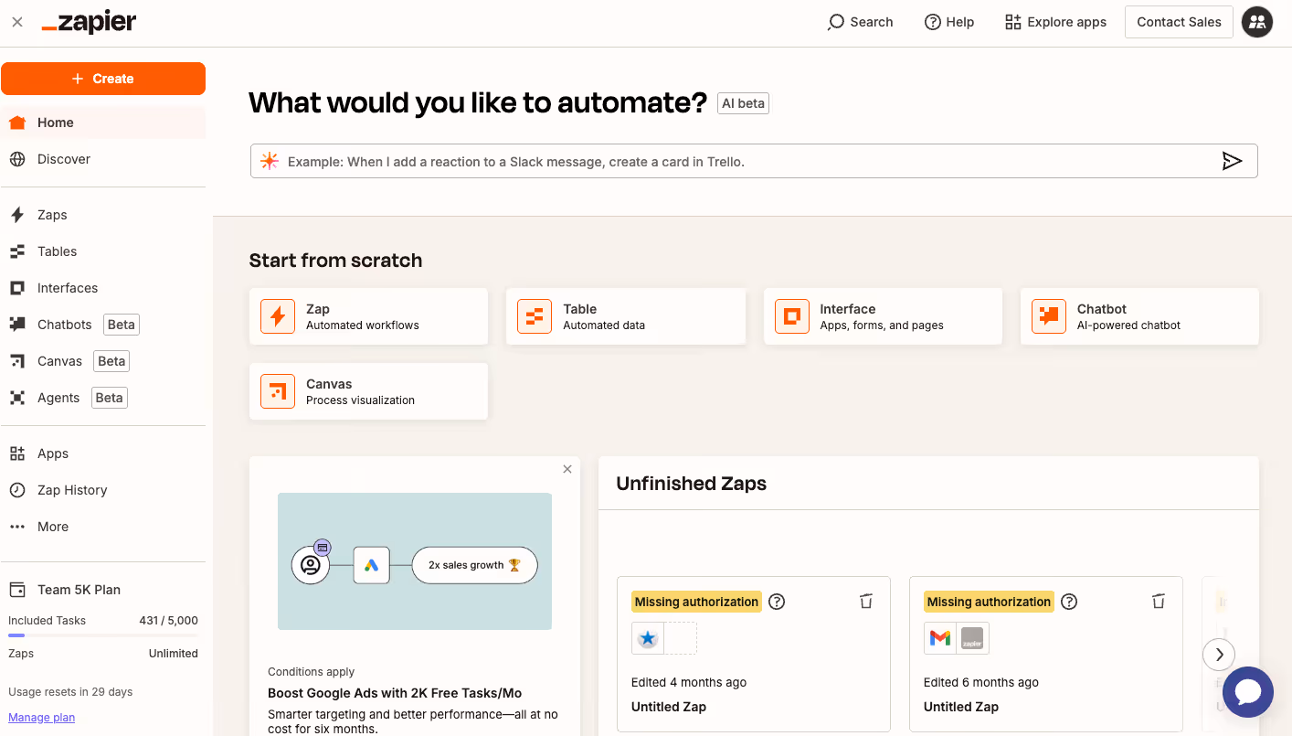Zapier screenshot