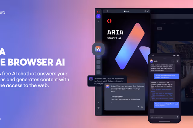 Aria browser AI